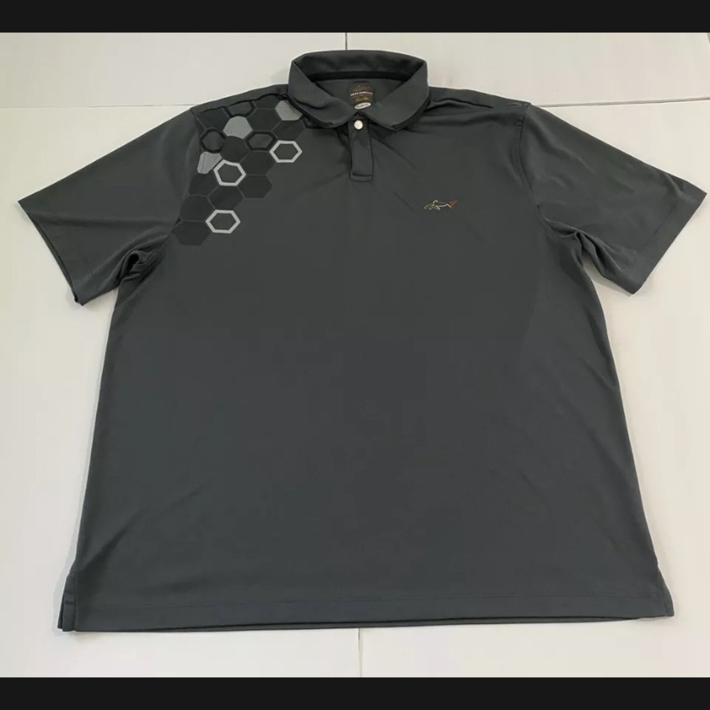 Greg Norman For Tasso Elba Men's Black Short Sleeve Golf Polo Shirt Size L